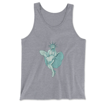 Statue Of Liberty Marilyn Monroe Men/Unisex Tank in Athletic Heather color
